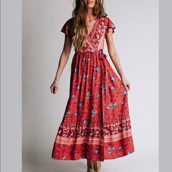 Dresses & Skirts - Clad and Cloth floral maxi wrap dress